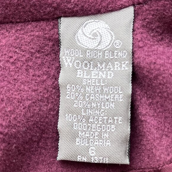 Vintage Cashmere Wool Longline Blazer Two Button Vintage Woolmark Blend Size 6 - Picture 14 of 16